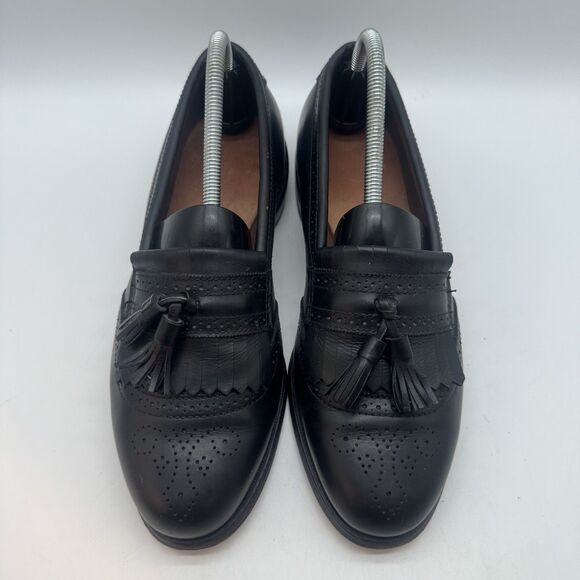 Allen Edmonds Bridgeton Kiltie Tassel Loafers Men’s 8D Black Leather Brogue Shoe main image 7